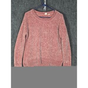 GAP Womens Pink Chenille Knit Crew Neck Long Sleeve Pullover Sweater Sz S Casual